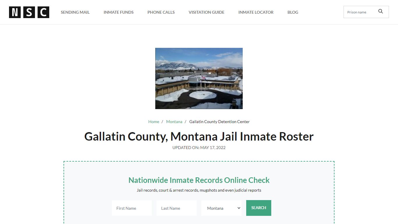 Gallatin County, Montana Jail Inmate Roster
